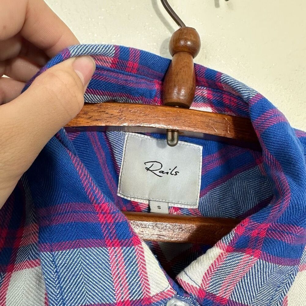 Rails Hunter Button Up Red Ruby Pleated Shirt Siz… - image 5